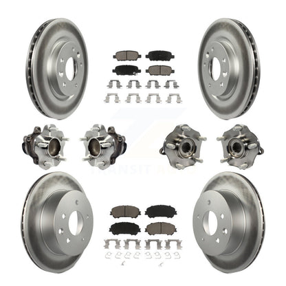 Kit de plaquettes de rotor de frein enduites de roulement de moyeu avant et arrière (10 pièces) pour Nissan Rogue Spor
