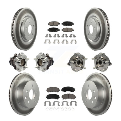 Kit de rotor et de plaquettes de frein à disque revêtus de roulement de moyeu avant et arrière (10 pièces) pour Nissan Rogu
