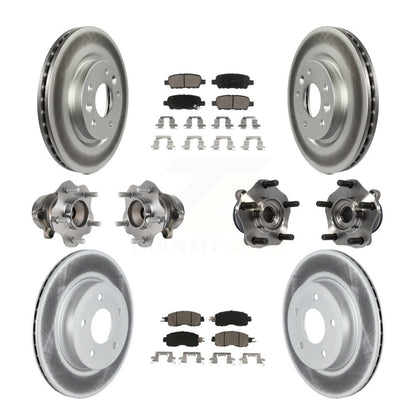Kit de rotors et plaquettes de frein à disque revêtus de roulement de moyeu avant et arrière (10 pièces) pour Nissan LEA