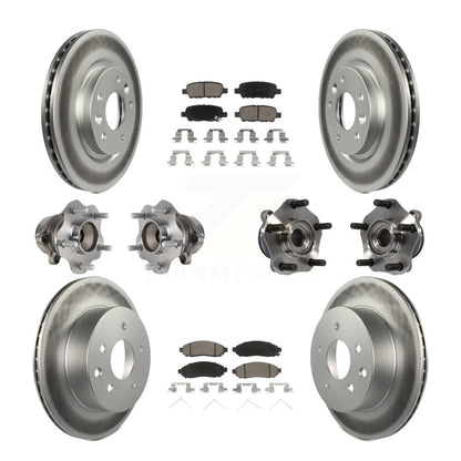 Kit de rotors et plaquettes de frein à disque revêtus de roulement de moyeu avant et arrière (10 pièces) pour Nissan LEA