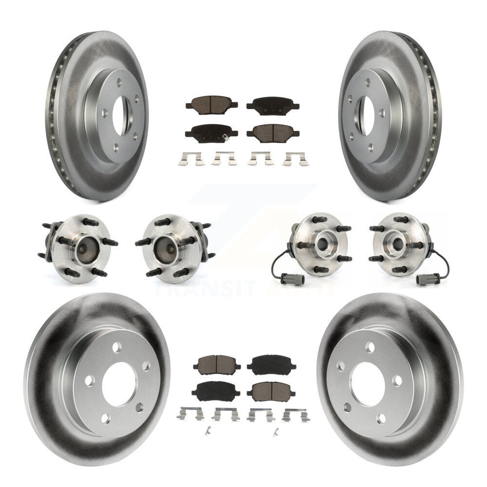 Kit de rotor et de plaquettes de frein à disque revêtus de roulement de moyeu avant et arrière (10 pièces) pour Pontiac G