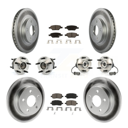Kit de rotor et de plaquettes de frein à disque revêtus de roulement de moyeu avant et arrière (10 pièces) pour Pontiac G