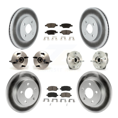 Kit de plaquettes de rotor de frein enduites de roulement de moyeu avant et arrière (10 pièces) pour Pontiac G5 non AB