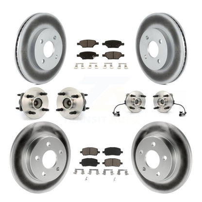 Kit de rotor et de plaquettes de frein à disque revêtus de roulement de moyeu avant et arrière (10 pièces) pour Pontiac G