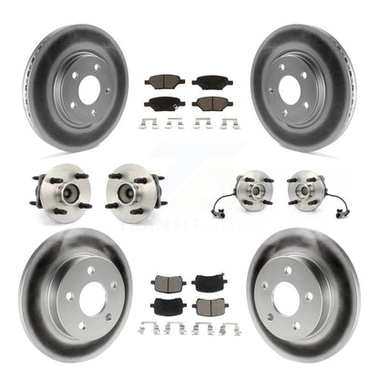 Kit de rotor et de plaquettes de frein à disque revêtus de roulement de moyeu avant et arrière (10 pièces) pour Saturn Io