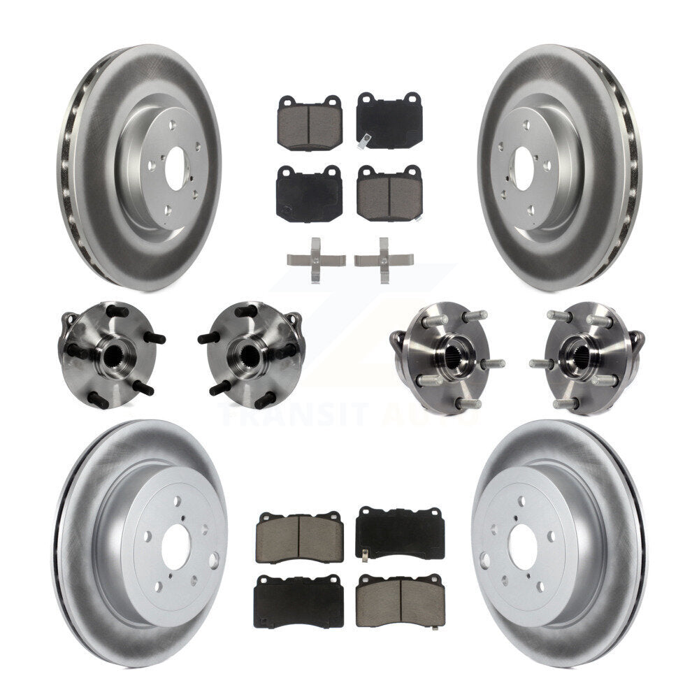 Kit de plaquettes de rotor de frein enduites de roulement de moyeu avant et arrière (10 pièces) pour Subaru Impreza WR