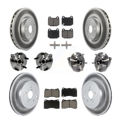 Kit de plaquettes de rotor de frein enduites de roulement de moyeu avant et arrière (10 pièces) pour Subaru Impreza WR