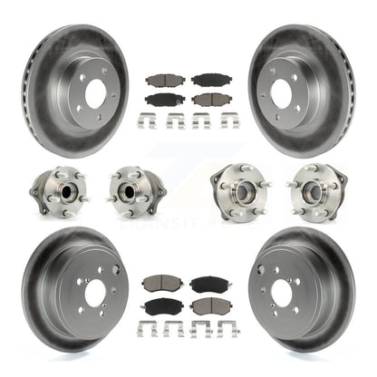 Kit de plaquettes de Rotor de frein à disque revêtu de roulement de moyeu avant et arrière (10 pièces) pour Subaru Imprez