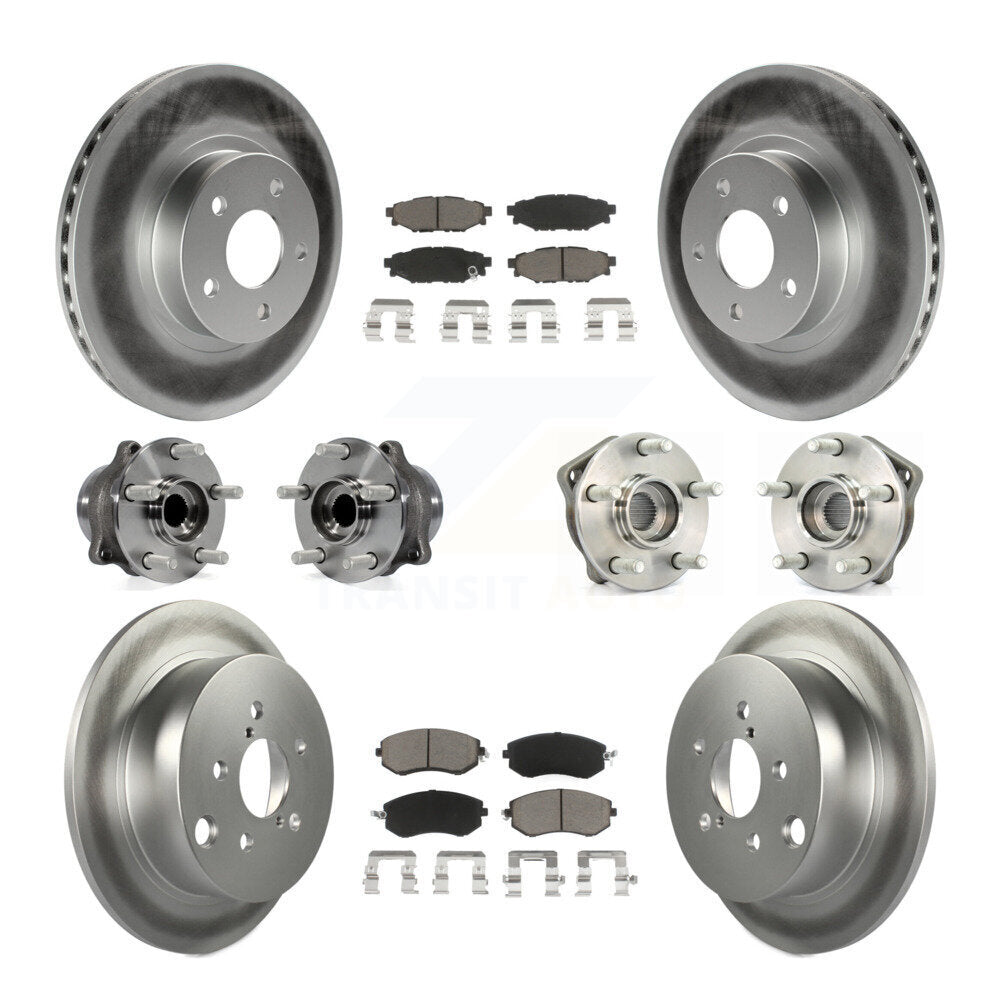 Kit de plaquettes de Rotor de frein à disque revêtu de roulement de moyeu avant et arrière (10 pièces) pour Subaru Imprez