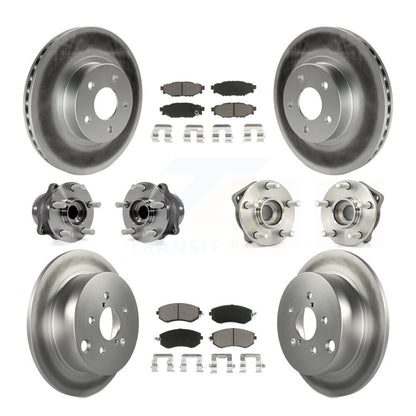 Kit de plaquettes de Rotor de frein à disque revêtu de roulement de moyeu avant et arrière (10 pièces) pour Subaru Imprez