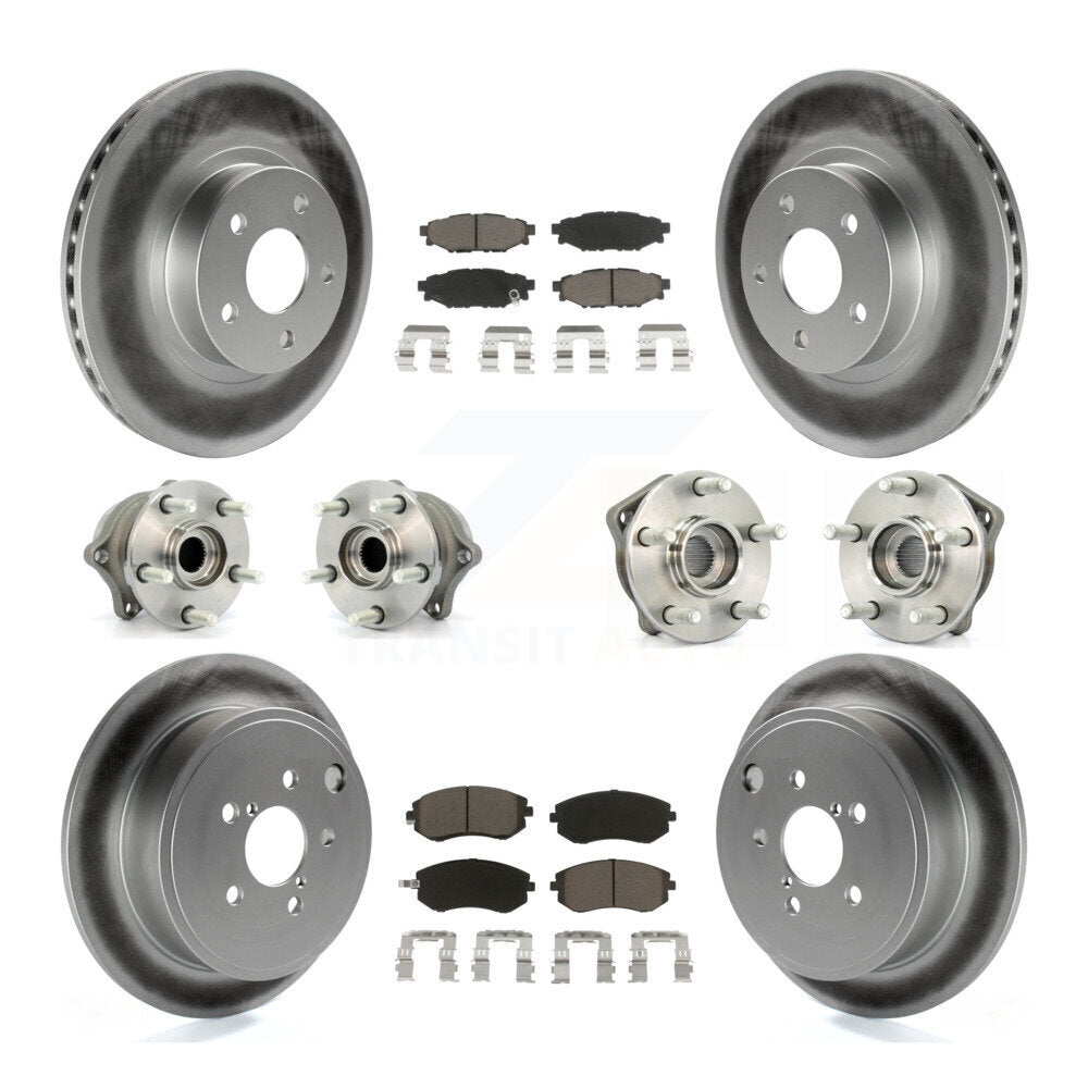 Kit de plaquettes de Rotor de frein à disque revêtu de roulement de moyeu avant et arrière (10 pièces) pour Subaru Imprez