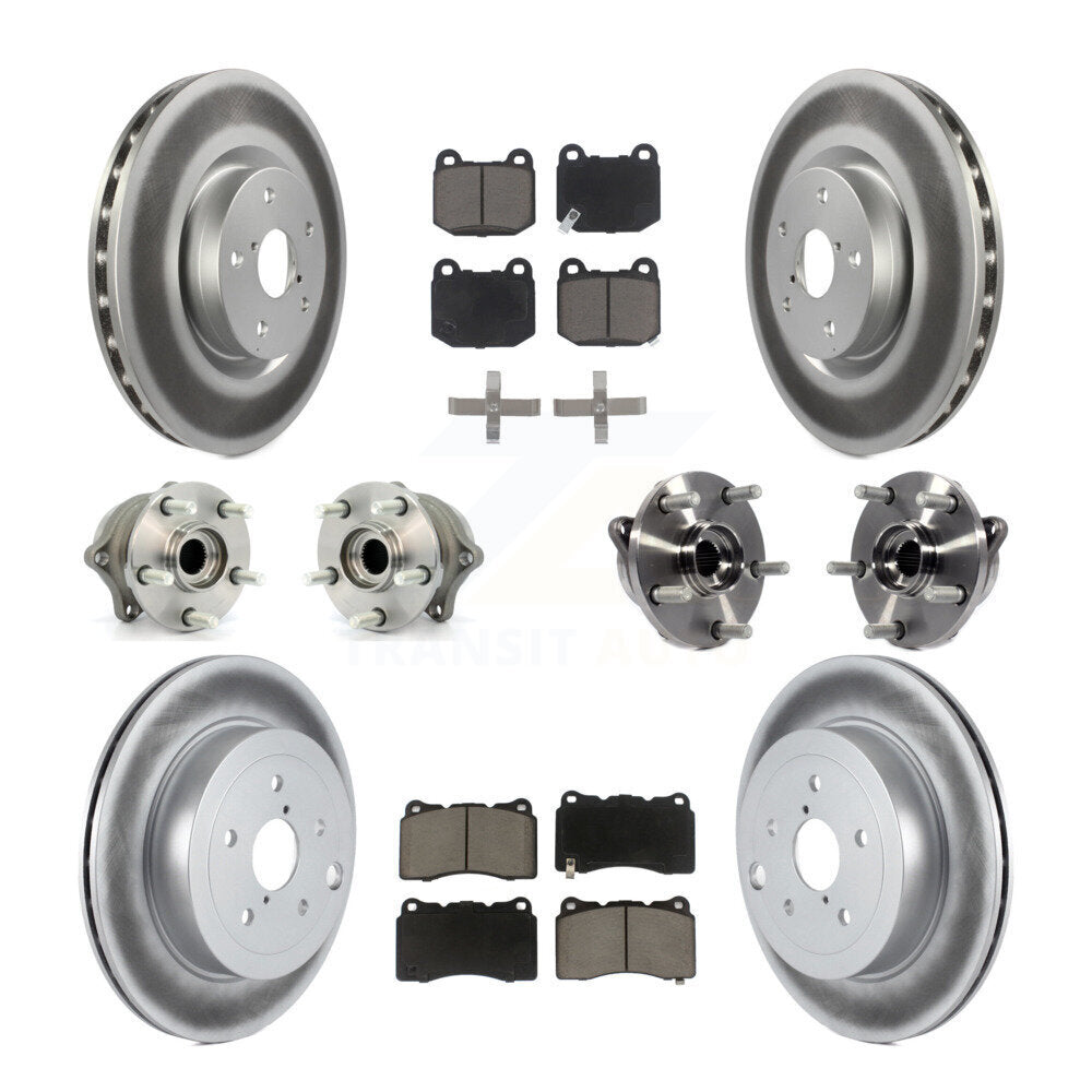 Kit de plaquettes de rotor de frein enduites de roulement de moyeu avant et arrière (10 pièces) pour Subaru Impreza WR
