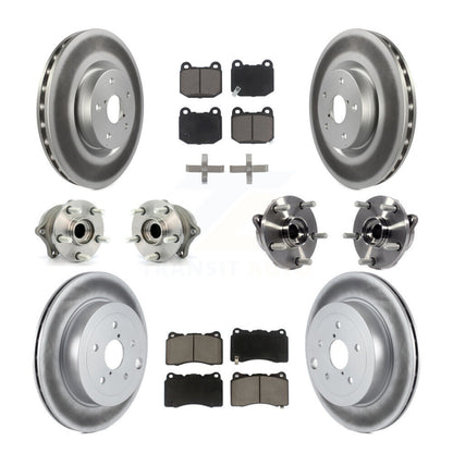 Kit de plaquettes de rotor de frein enduites de roulement de moyeu avant et arrière (10 pièces) pour Subaru Impreza WR