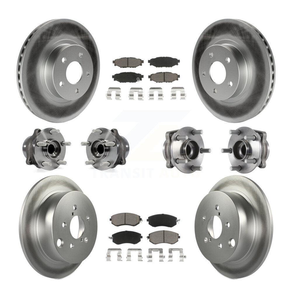 Kit de plaquettes de Rotor de frein à disque revêtu de roulement de moyeu avant et arrière (10 pièces) pour Subaru Imprez