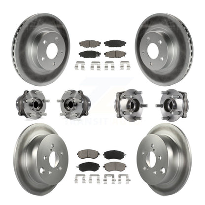 Kit de plaquettes de Rotor de frein à disque revêtu de roulement de moyeu avant et arrière (10 pièces) pour Subaru Imprez