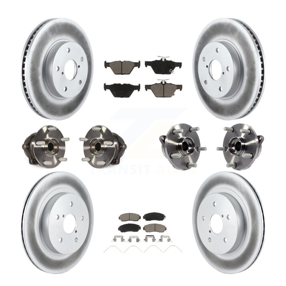 Kit de plaquettes de rotor de frein enduites de roulement de moyeu avant et arrière (10 pièces) pour Subaru Legacy 2.5