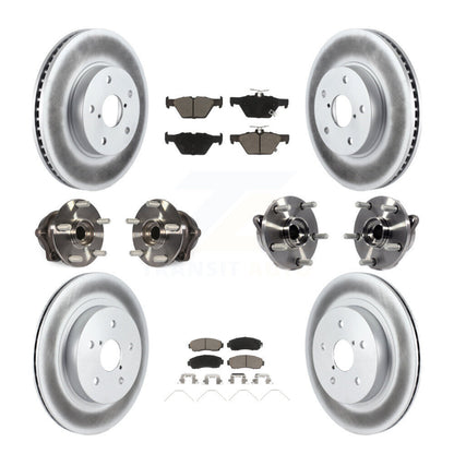 Kit de plaquettes de rotor de frein enduites de roulement de moyeu avant et arrière (10 pièces) pour Subaru Legacy 2.5