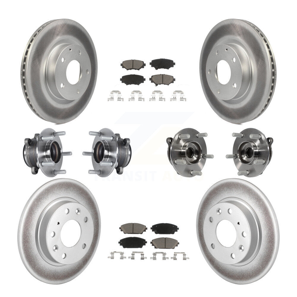 Kit de plaquettes de rotor de frein à disque revêtues de roulement de moyeu avant et arrière (10 pièces) pour Mazda 3 Spor