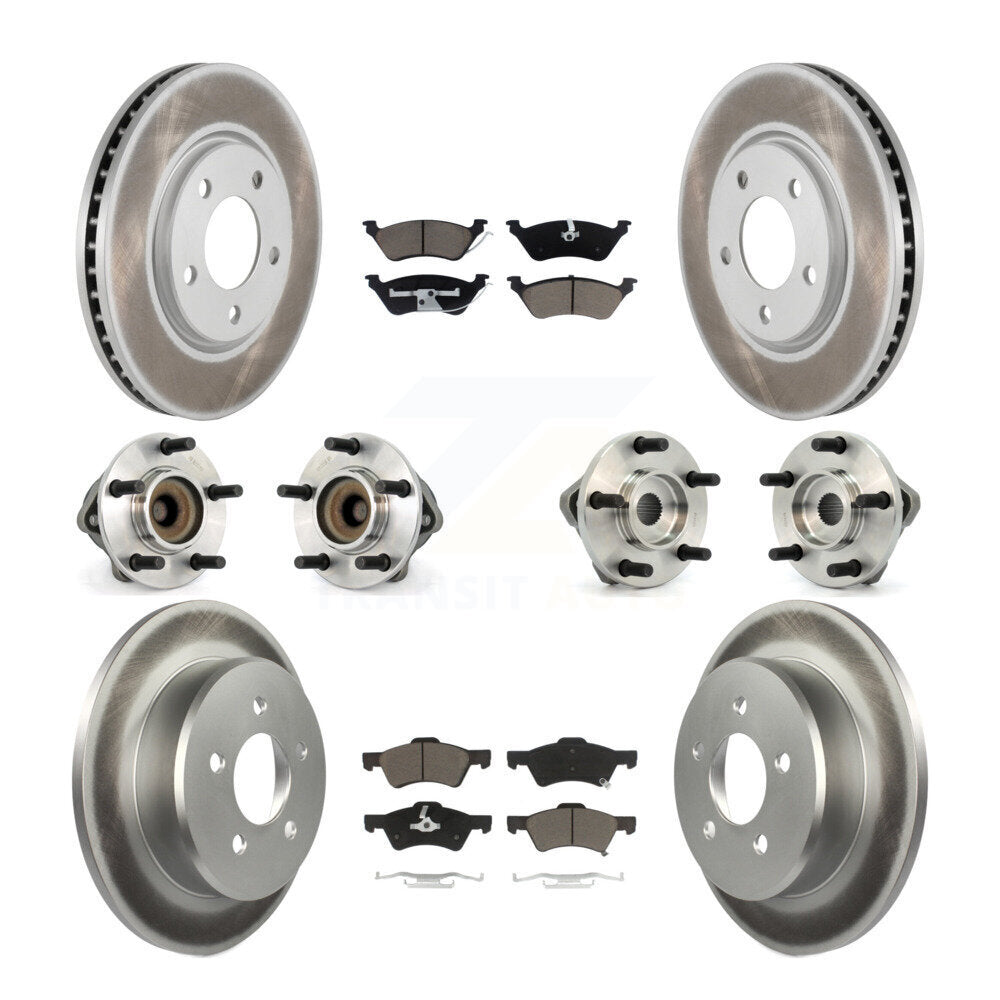 Kit de plaquettes de Rotor de frein, roulement de moyeu avant et arrière (10 pièces) pour Dodge Grand Caravan