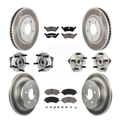 Kit de rotors et plaquettes de frein revêtus de roulement de moyeu avant et arrière (10 pièces) pour Chrysler Voyage