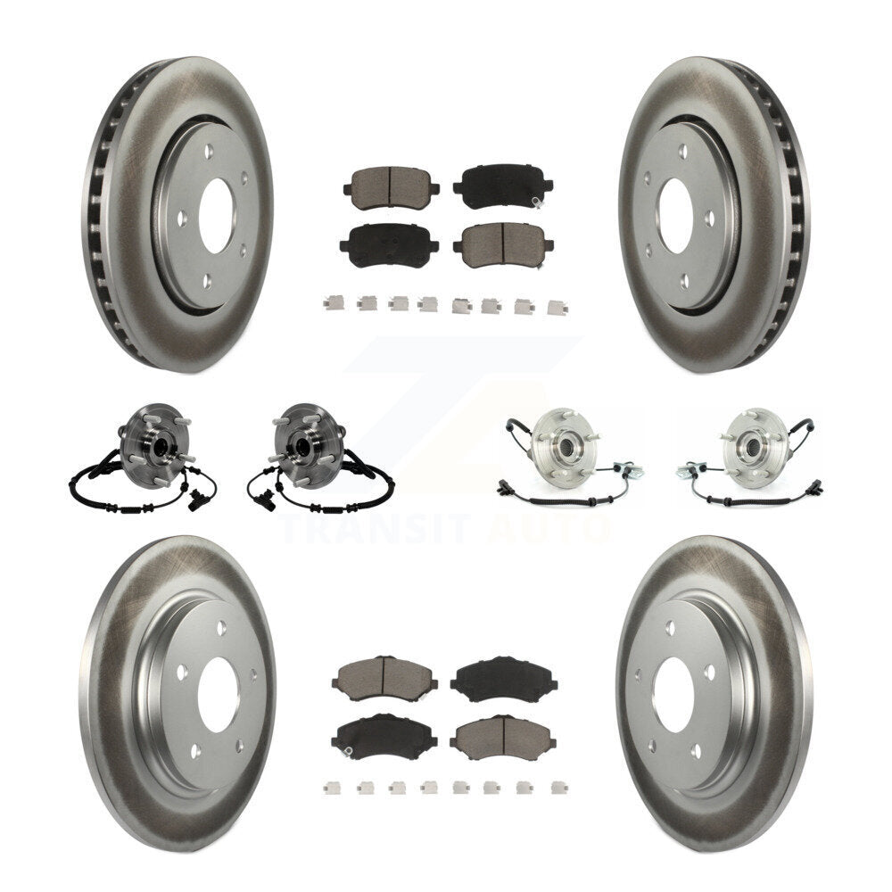 Kit de rotor et de plaquettes de frein revêtus de roulement de moyeu avant et arrière (10 pièces) pour Volkswagen Routa