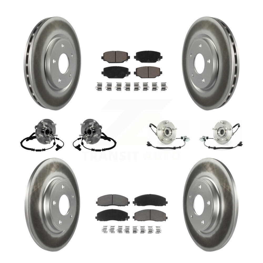 Kit de rotor et de plaquettes de frein revêtus de roulement de moyeu avant et arrière (10 pièces) pour Volkswagen Routa