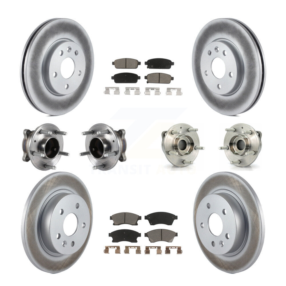 Kit de rotor et de plaquettes de frein revêtus de roulement de moyeu avant et arrière (10 pièces) pour Chevrolet Cruz