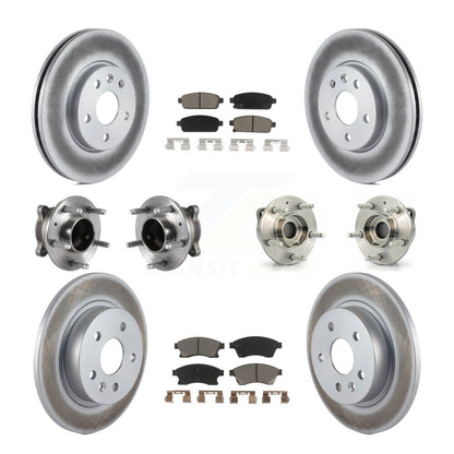 Kit de rotor et de plaquettes de frein revêtus de roulement de moyeu avant et arrière (10 pièces) pour Chevrolet Cruz