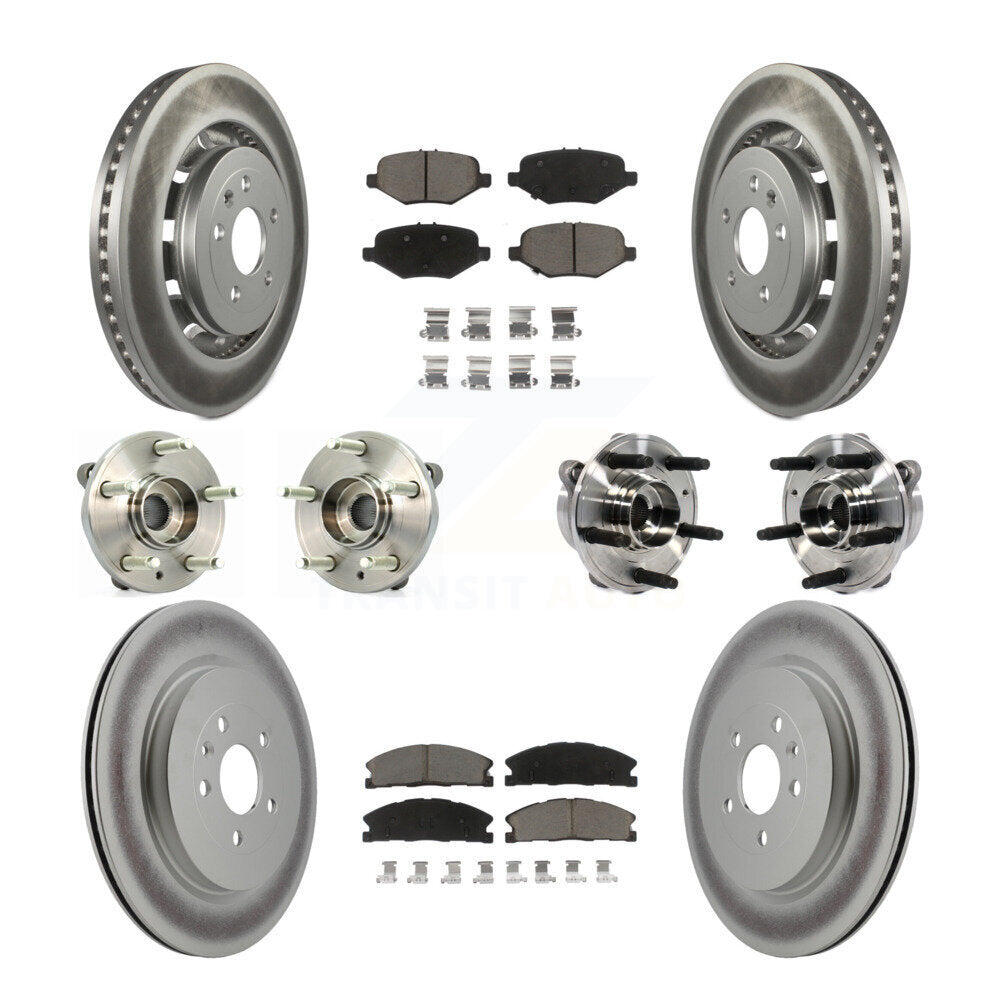 Kit de plaquettes de rotor de frein enduites de roulement de moyeu avant et arrière (10 pièces) pour Ford Taurus Polic