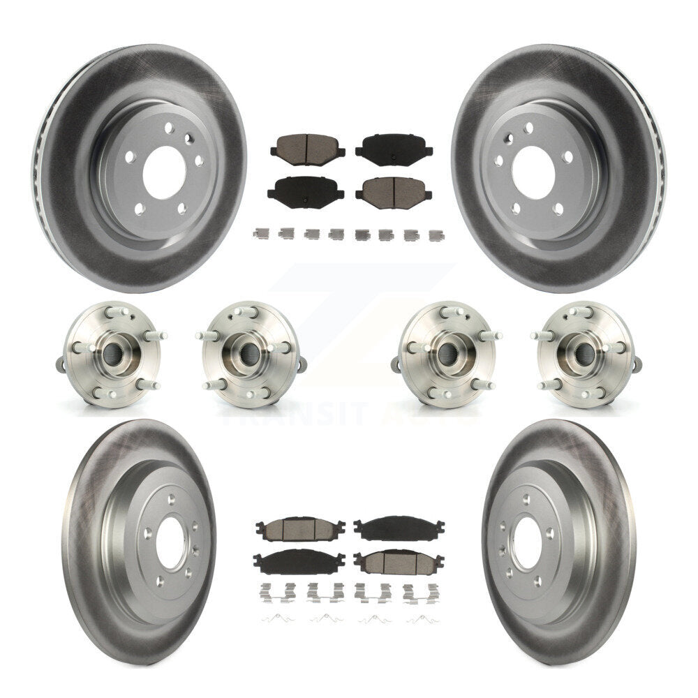 Kit de plaquettes de rotor de frein à disque revêtues de roulement de moyeu avant et arrière (10 pièces) pour Ford Explore