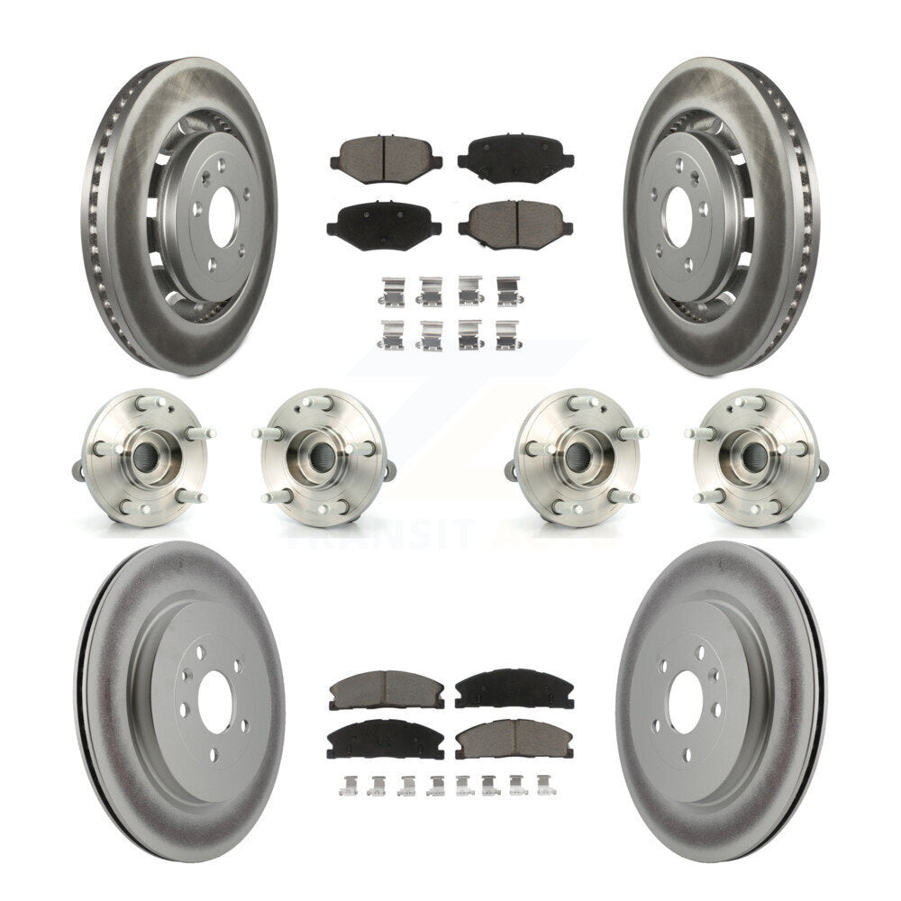 Kit de plaquettes de rotor de frein à disque revêtues de roulement de moyeu avant et arrière (10 pièces) pour Ford Explore