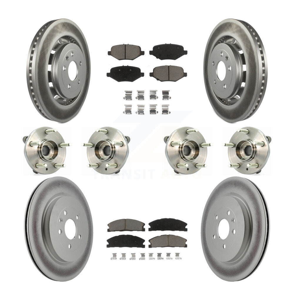 Kit de plaquettes de rotor de frein, roulement de moyeu avant et arrière (10 pièces) pour Ford Flex Taurus MK