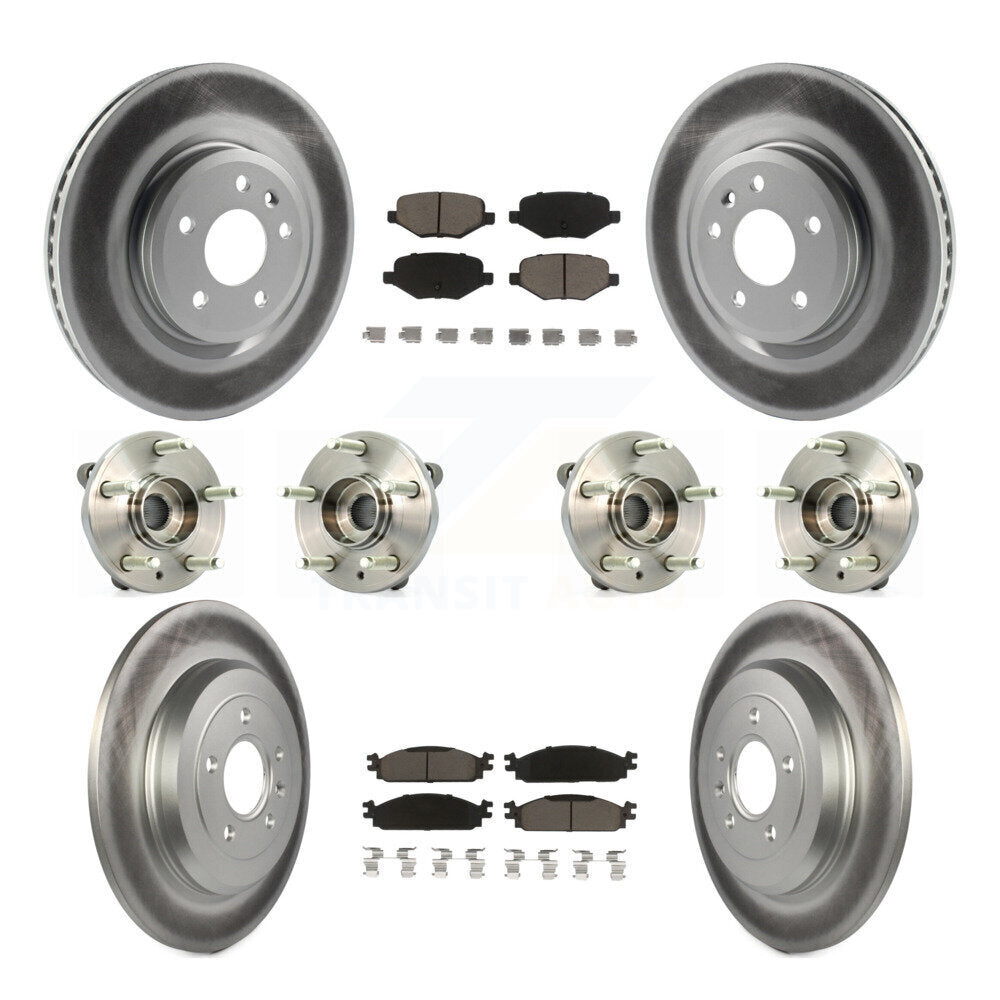 Kit de plaquettes de rotor de frein, roulement de moyeu avant et arrière (10 pièces) pour Lincoln MK 2009 – 2010