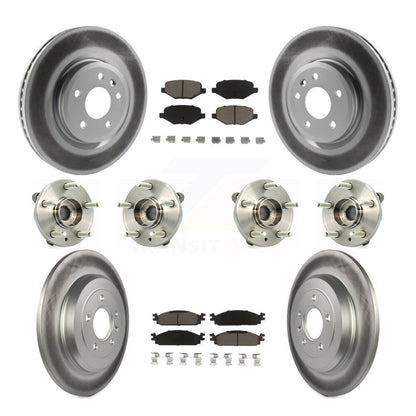 Kit de plaquettes de rotor de frein, roulement de moyeu avant et arrière (10 pièces) pour Lincoln MK 2009 – 2010