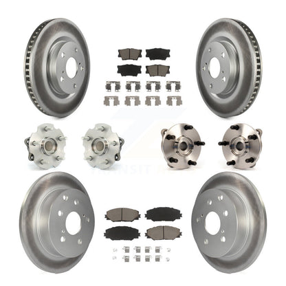 Kit de rotors et plaquettes de frein à disque revêtus de roulement de moyeu avant et arrière (10 pièces) pour Toyota RAV