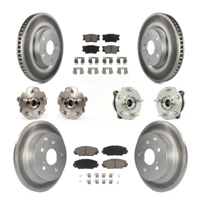 Kit de rotors et plaquettes de frein à disque revêtus de roulement de moyeu avant et arrière (10 pièces) pour Toyota RAV