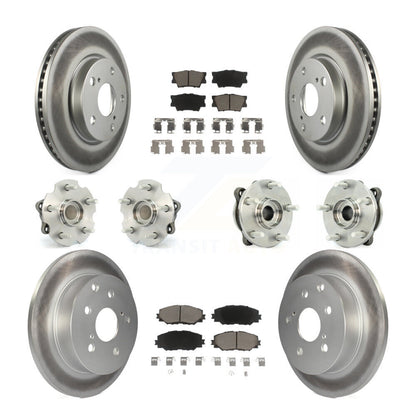 Kit de rotors et plaquettes de frein à disque revêtus de roulement de moyeu avant et arrière (10 pièces) pour Toyota RAV