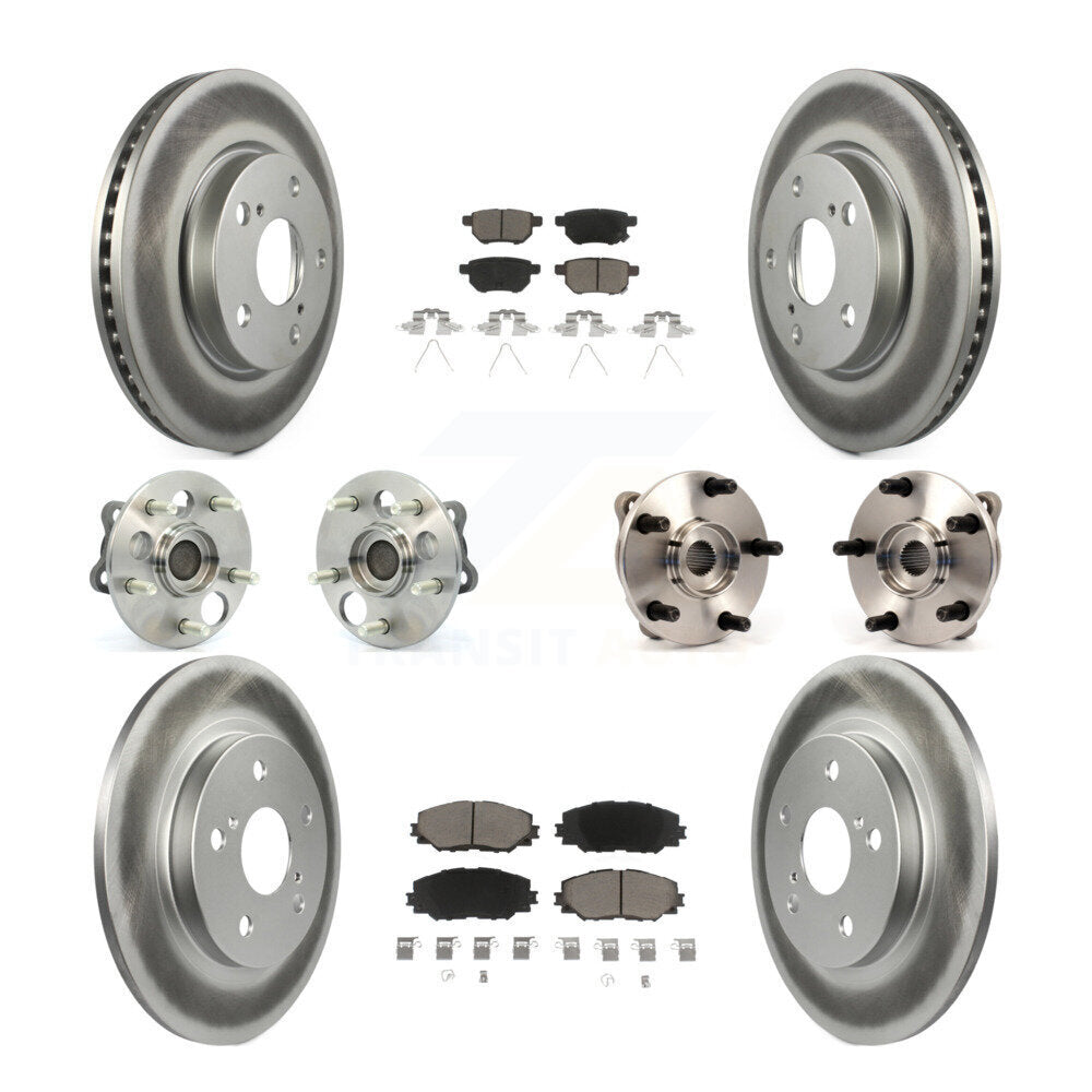 Kit de plaquettes de rotor de frein revêtues de roulement de moyeu avant et arrière (10 pièces) pour Scion x 2008 – 2015