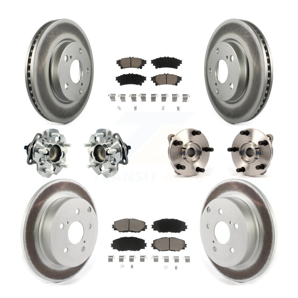 Kit de plaquettes de rotor de frein, roulement de moyeu avant et arrière (10 pièces) pour Toyota Prius 12-18