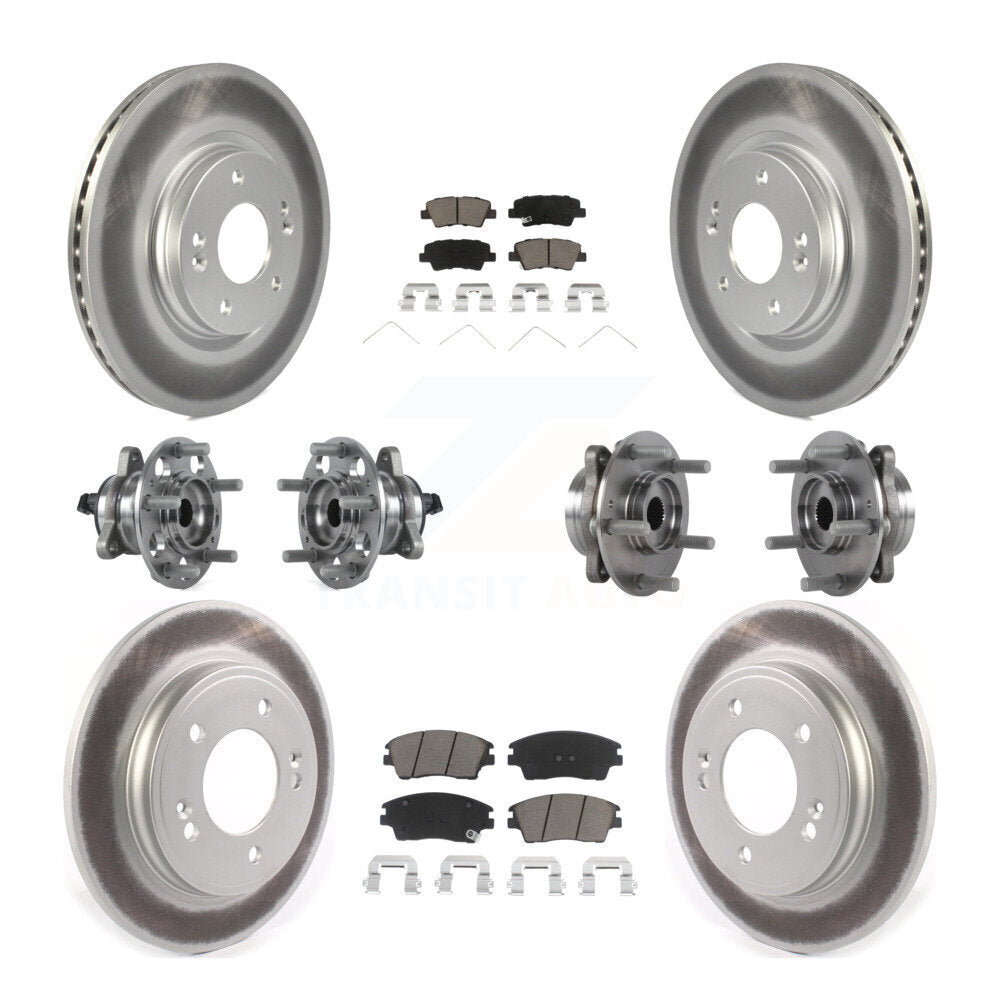 Kit de plaquettes de rotor de frein, roulement de moyeu avant et arrière (10 pièces) pour Hyundai Elantra 1.6