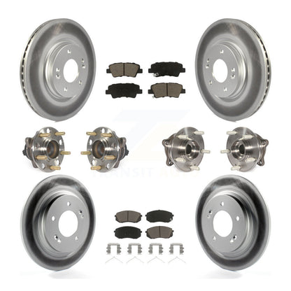Kit de rotor et de plaquettes de frein à disque revêtus de roulement de moyeu avant et arrière (10 pièces) pour Kia Optim