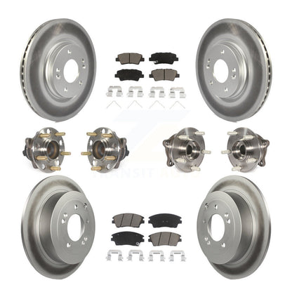 Kit de plaquettes de rotor de frein enduites de roulement de moyeu avant et arrière (10 pièces) pour Hyundai Tucson Ki