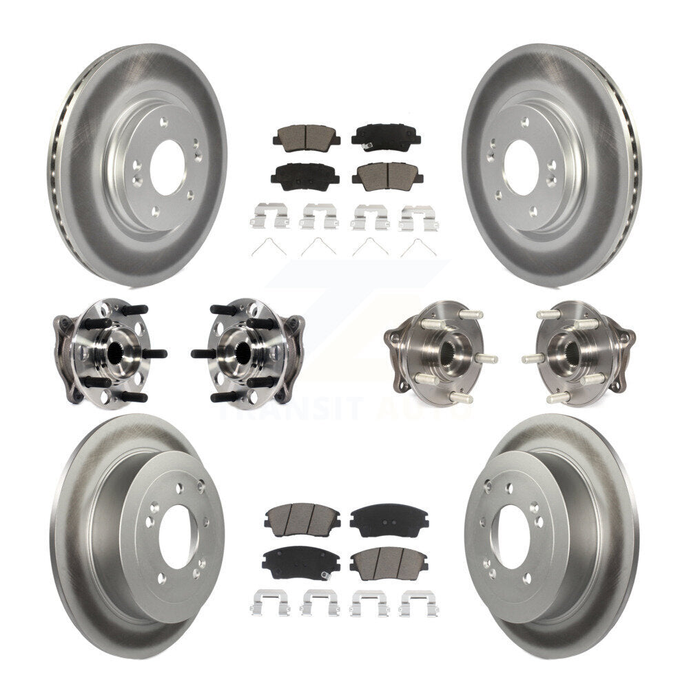 Kit de plaquettes de rotor de frein enduites de roulement de moyeu avant et arrière (10 pièces) pour Hyundai Tucson Ki