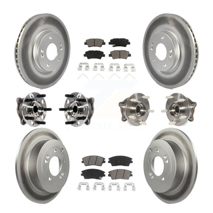Kit de plaquettes de rotor de frein enduites de roulement de moyeu avant et arrière (10 pièces) pour Hyundai Tucson Ki