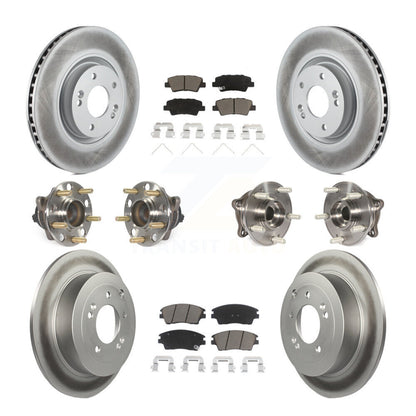 Kit de rotor et de plaquettes de frein à disque revêtus de roulement de moyeu avant et arrière (10 pièces) pour Kia Sportag