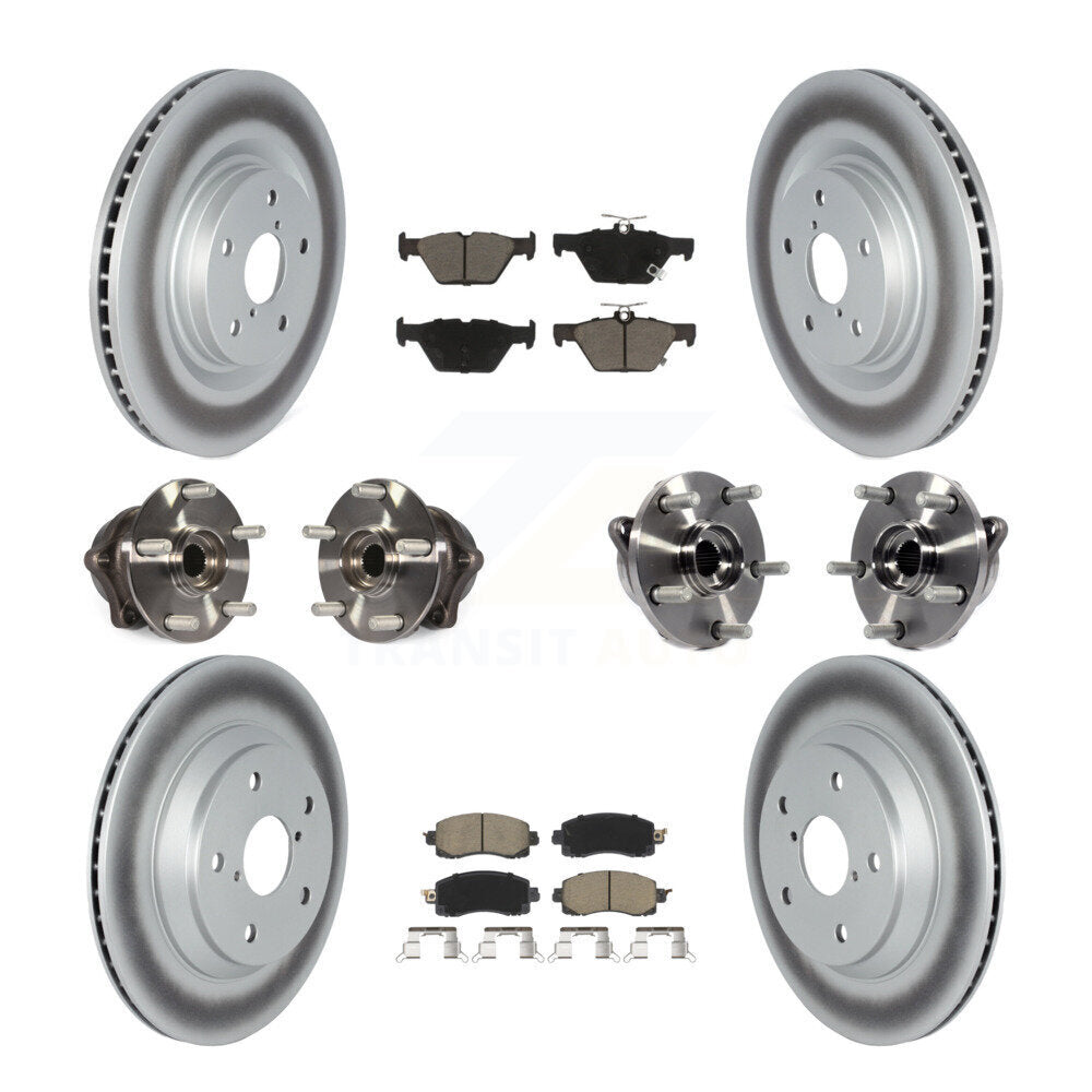Kit de rotor et de plaquettes de frein revêtus de roulement de moyeu avant et arrière (10 pièces) pour Subaru Foreste