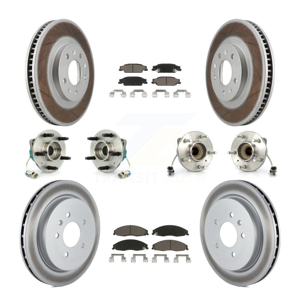 Kit de Rotor et de plaquettes de frein à disque revêtus de roulement de moyeu avant et arrière (10 pièces) pour Cadillac CT