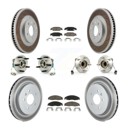 Kit de Rotor et de plaquettes de frein à disque revêtus de roulement de moyeu avant et arrière (10 pièces) pour Cadillac CT