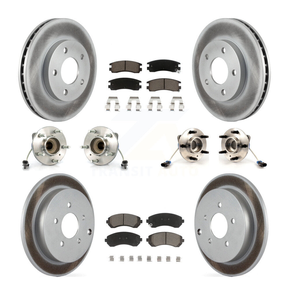 Kit de rotors et plaquettes de frein revêtus de roulement de moyeu avant et arrière (10 pièces) pour Buick Rendezvou