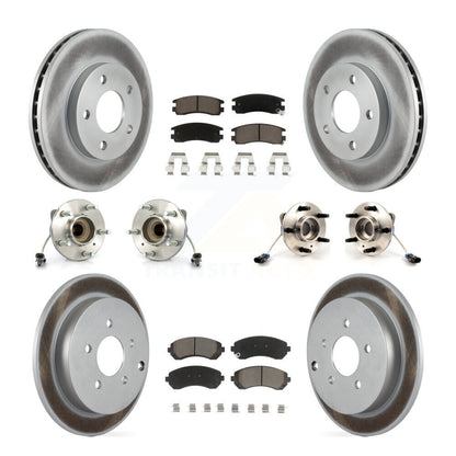Kit de rotors et plaquettes de frein revêtus de roulement de moyeu avant et arrière (10 pièces) pour Buick Rendezvou